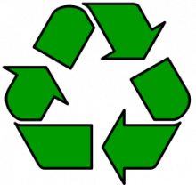 Illustration of Recycling logo in green